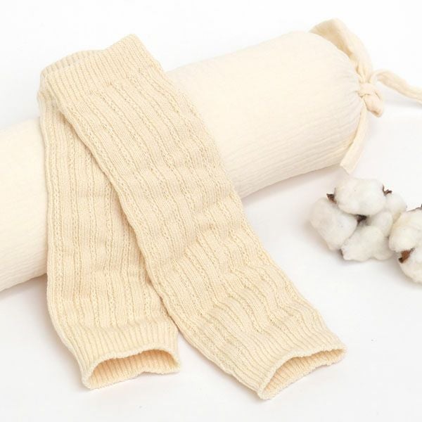 オーガニックコットン ベビーレッグウォーマー 生成 0-4歳