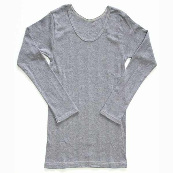 オーガニックコットン リブフライス8分袖シャツ