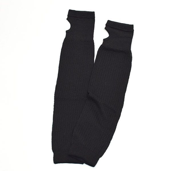 オーガニックコットン UVカット指なしレース編ドライビング手袋 黒