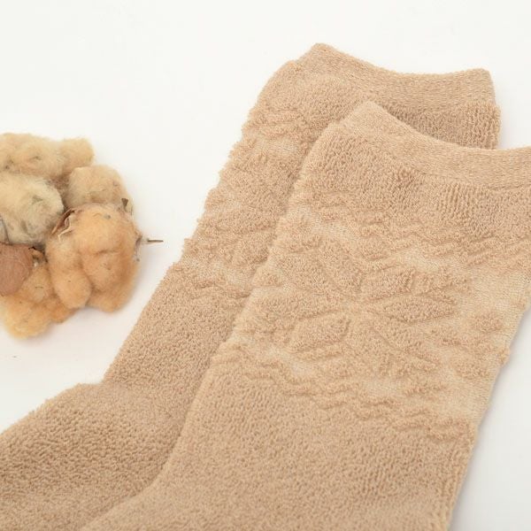 オーガニックコットン 雪柄パイルソックス(22-24cm)