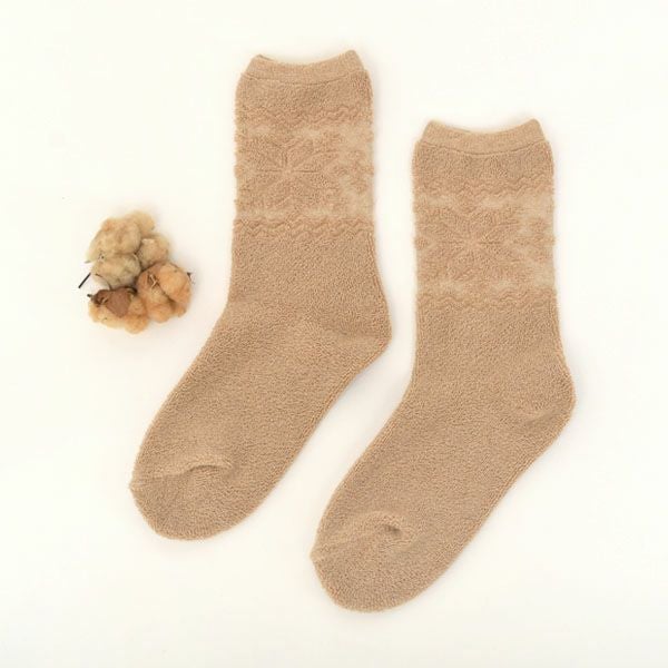 オーガニックコットン 雪柄パイルソックス(22-24cm)