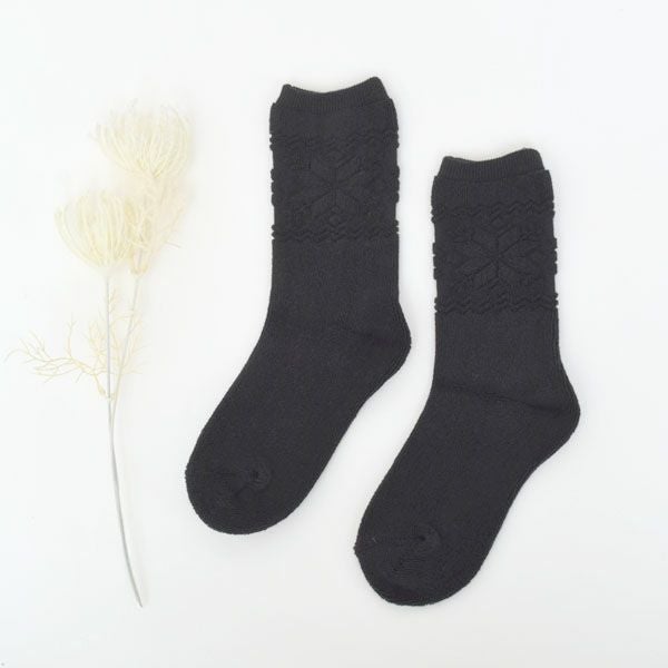 オーガニックコットン 雪柄パイルソックス(22-24cm)