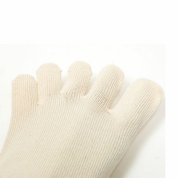 オーガニックコットン 5本指ゴムなし厚手ソックス