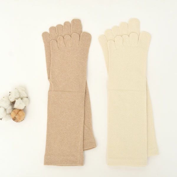 オーガニックコットン 5本指ゴムなし厚手ソックス