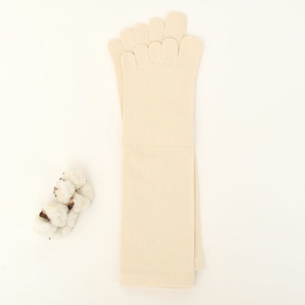 オーガニックコットン 5本指ゴムなし厚手ソックス