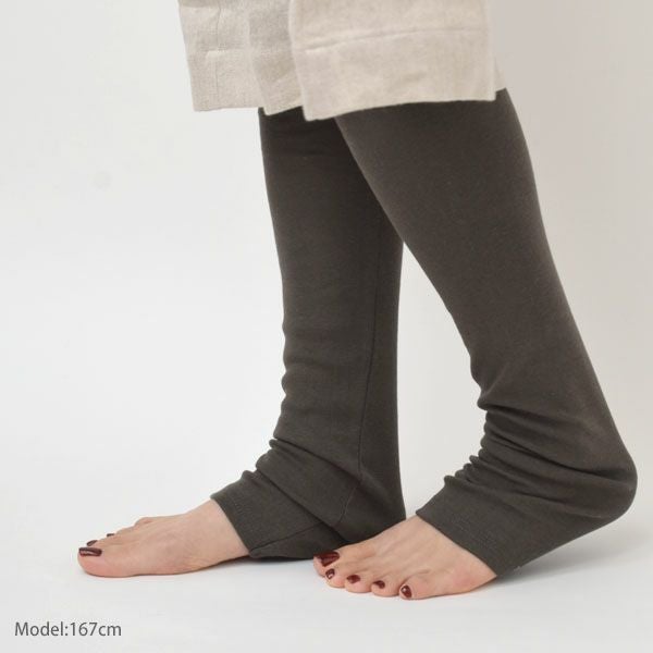 オーガニックコットン ロングレギンス ナチュラルブラック M-L