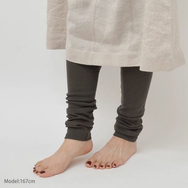 オーガニックコットン ロングレギンス ナチュラルブラック M-L