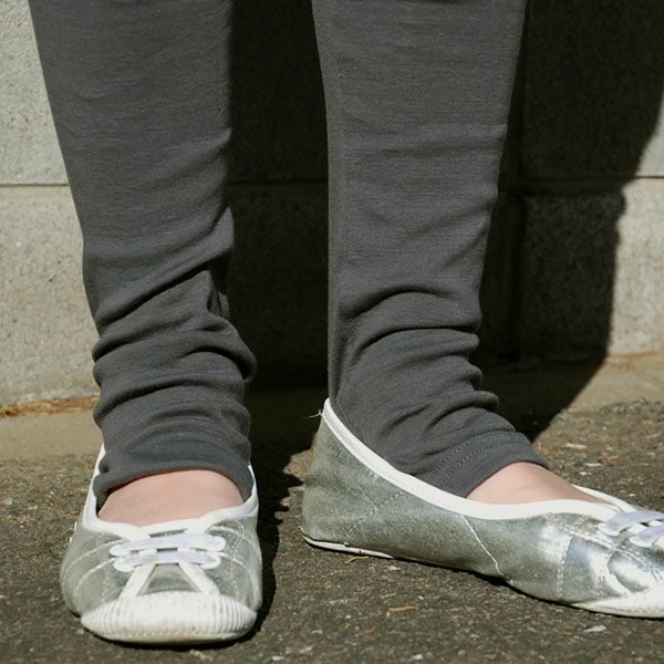 オーガニックコットン ロングレギンス ナチュラルブラック M-L