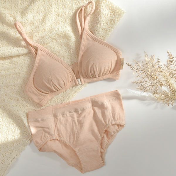 オーガニックコットン ベア天フロントホックブラ