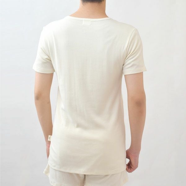 オーガニックコットン メンズフライスインナー丸首Ｔシャツ