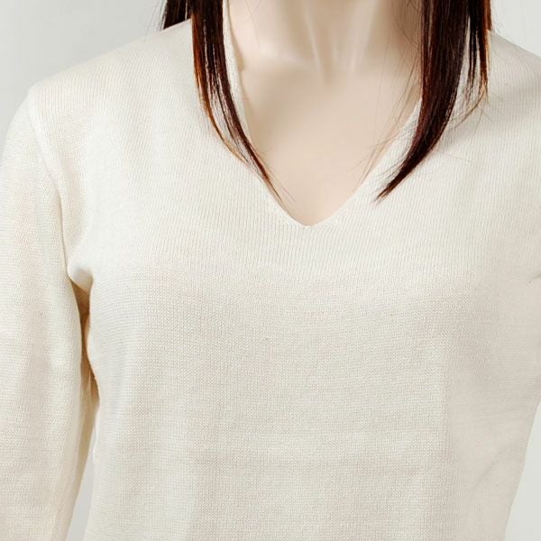 オーガニックコットン Vネックセーター
