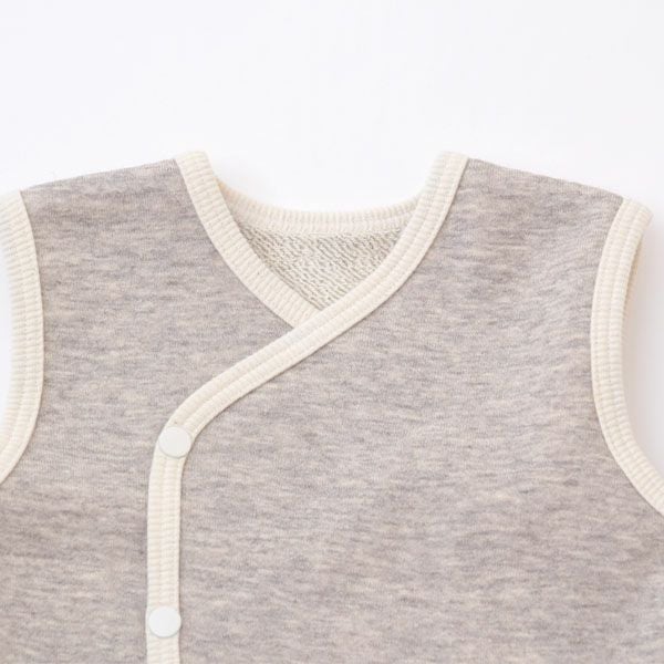 オーガニックコットン ヤク＆パイルベスト グレー 50-70