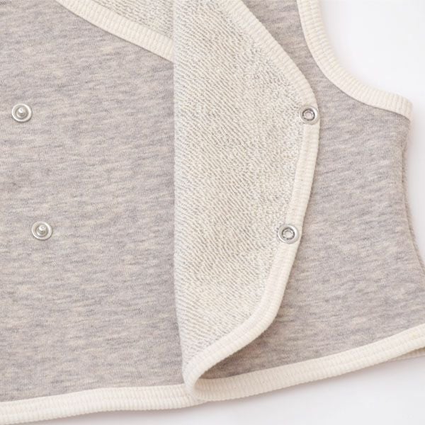 オーガニックコットン ヤク＆パイルベスト グレー 50-70