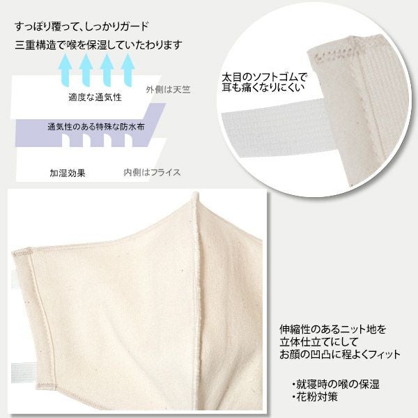 オーガニックコットン 保湿用立体マスク