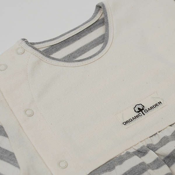 オーガニックコットン 彩土染めボーダー天竺2WAYオール