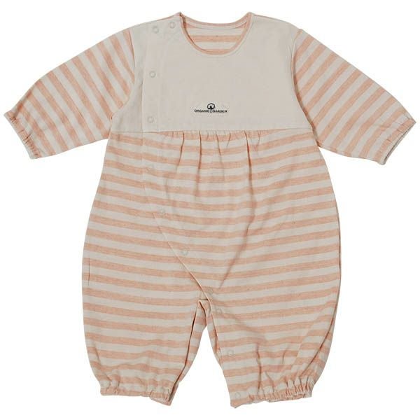 オーガニックコットン 彩土染めボーダー天竺2WAYオール