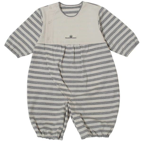 オーガニックコットン 彩土染めボーダー天竺2WAYオール