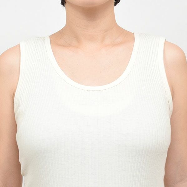 オーガニックコットン マタニティリブ編みタンクトップ （脇縫いなし）