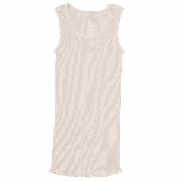 オーガニックコットン マタニティリブ編みタンクトップ （脇縫いなし）