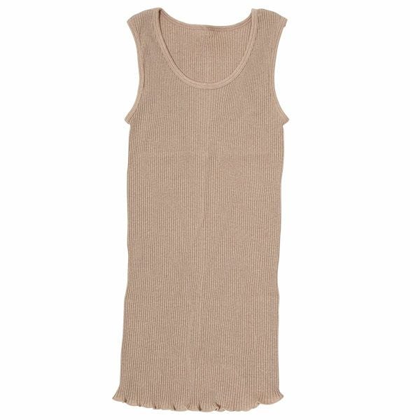 オーガニックコットン マタニティリブ編みタンクトップ （脇縫いなし）