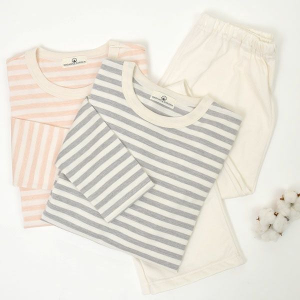 オーガニックコットン 天竺ボーダーパジャマ