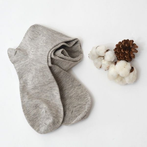 オーガニックコットン ヤク＆スーピマハイソックス モクグレー 22.5-24.5