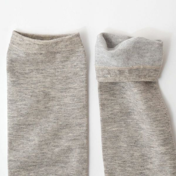 オーガニックコットン ヤク＆スーピマハイソックス モクグレー 22.5-24.5