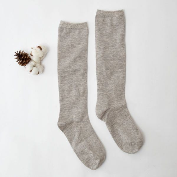 オーガニックコットン ヤク＆スーピマハイソックス モクグレー 22.5-24.5