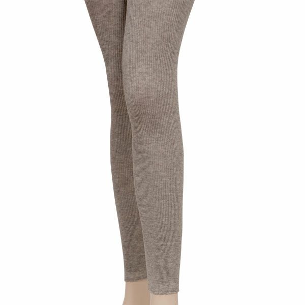 オーガニックコットン ヤク＆スーピマリブスパッツ モクグレー M-L