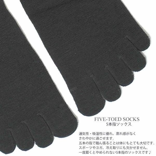 オーガニックコットン 五倍子 5本指ソックス