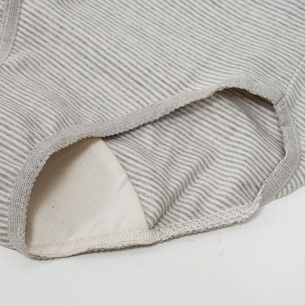 オーガニックコットン マタニティフライス細ボーダーパンツ