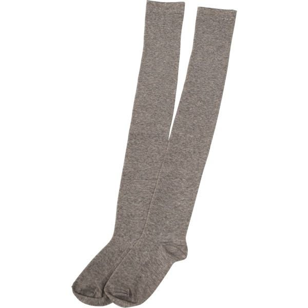 オーガニックコットン ヤク＆スーピマリブサイハイソックス モクグレー 22.5-24.5