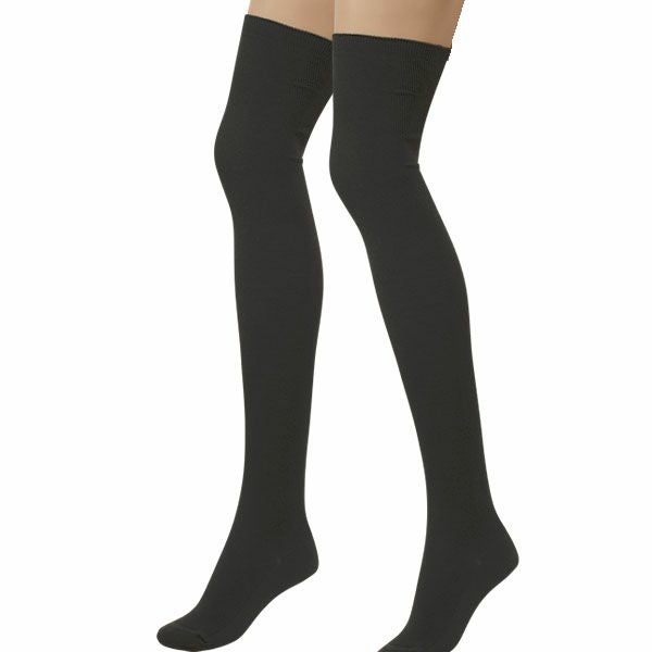 オーガニックコットン 五倍子 リブサイハイソックス ナチュラルブラック 22.5-24.5