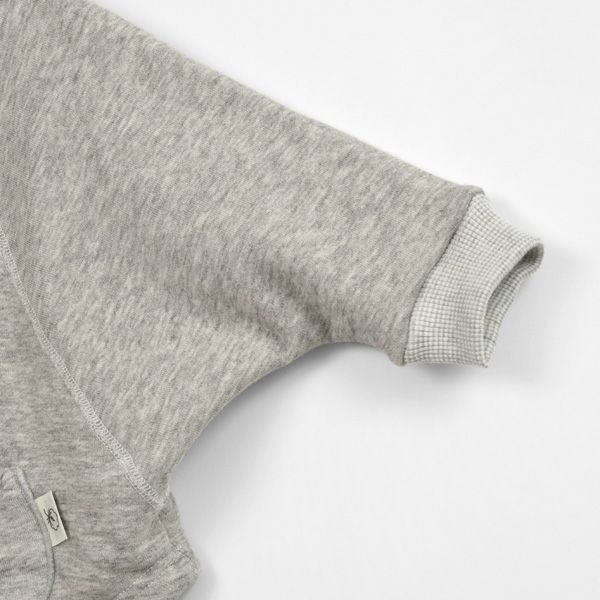 オーガニックコットン ヤクウールフード付きマント グレー 50-100