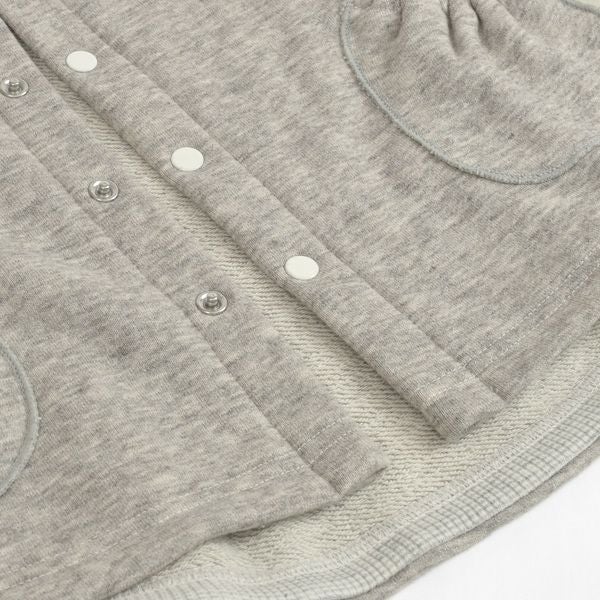 オーガニックコットン ヤクウールフード付きマント グレー 50-100