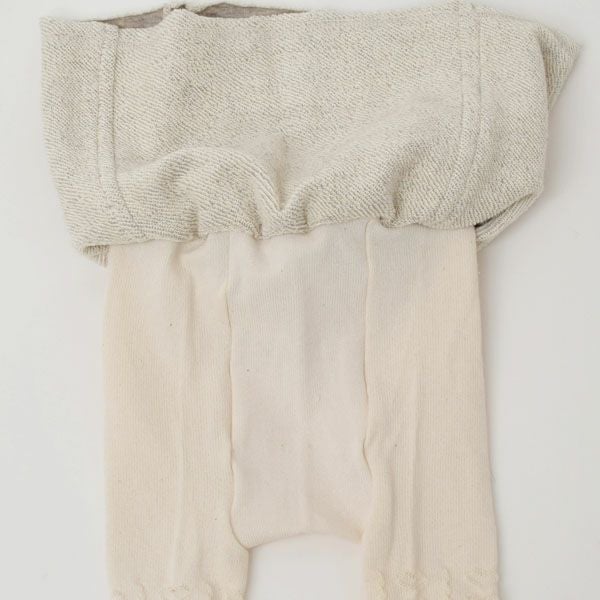 オーガニックコットン ヤクウールロングスパッツ付きスカート グレー 60-90