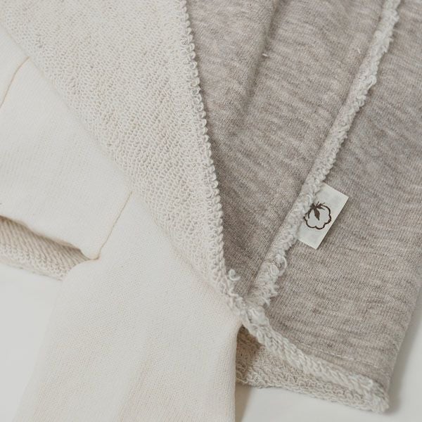 オーガニックコットン ヤクウールロングスパッツ付きスカート グレー 60-90