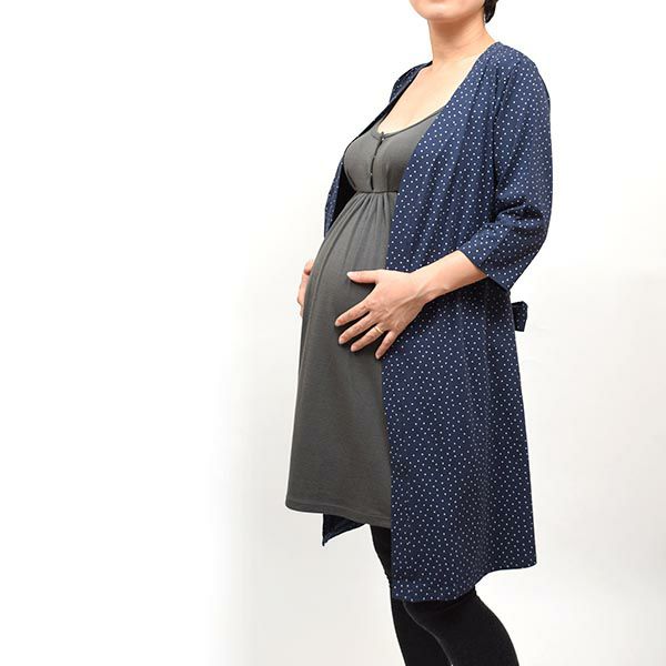 オーガニックコットン マタニティ パット付きミニ丈キャミドレス