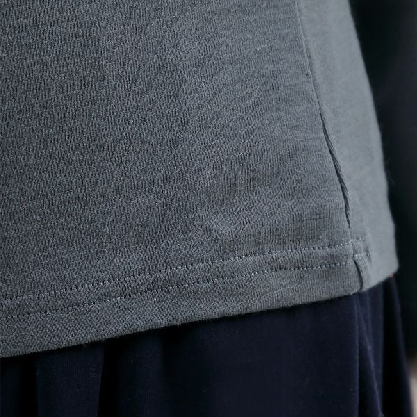 オーガニックコットン 長袖タートルネック ナチュラルブラック M