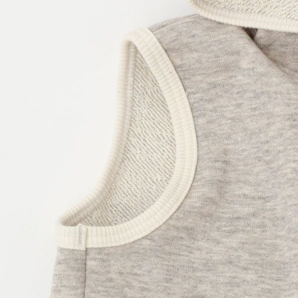 オーガニックコットン＆ヤク ベビーフード付きベスト グレー 80