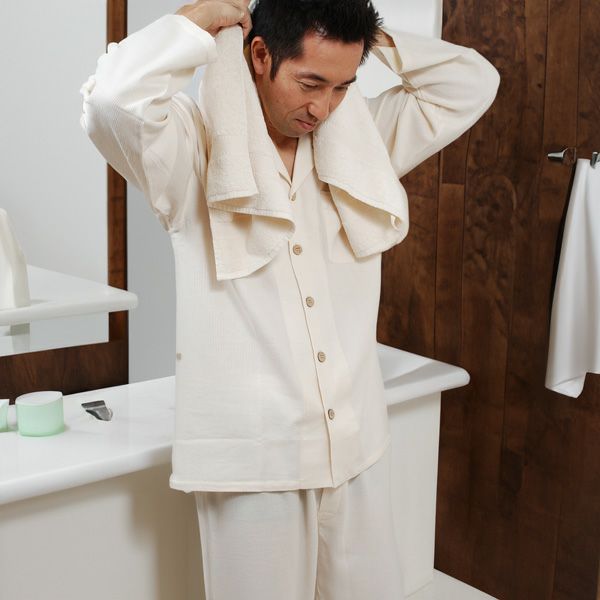 オーガニックコットン メンズ ジンコードパジャマ