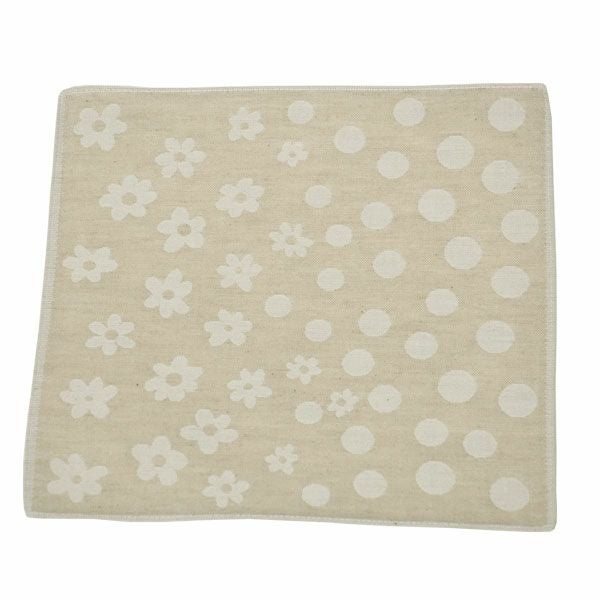 オーガニックコットン 水玉＆花柄ガーゼハンカチ3色セット