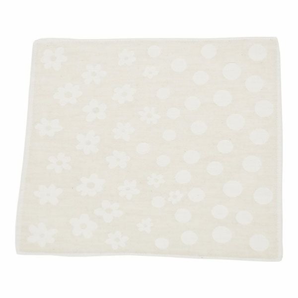 オーガニックコットン 水玉＆花柄ガーゼハンカチ3色セット