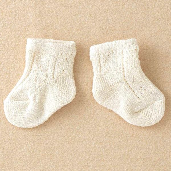 オーガニックコットン ベビー レースフラワーソックス  9-11cm