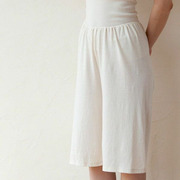オーガニックコットン 薄手天竺ペチコートパンツ きなり