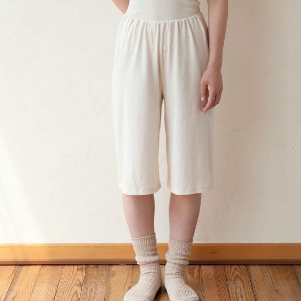 オーガニックコットン 薄手天竺ペチコートパンツ きなり
