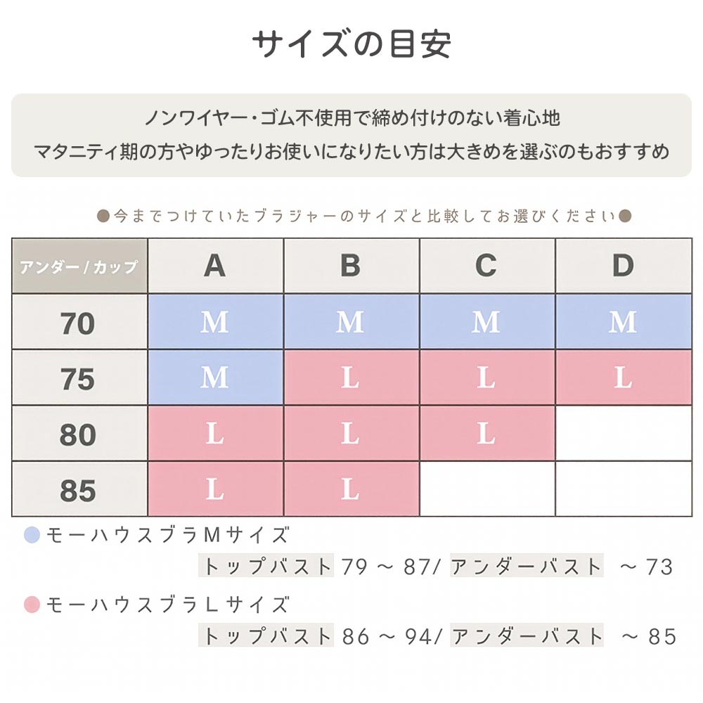 オーガニックコットン モーハウスブラ