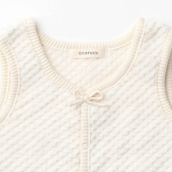 オーガニックコットン ベビー ノースリーブローブ ナチュラル 60-90