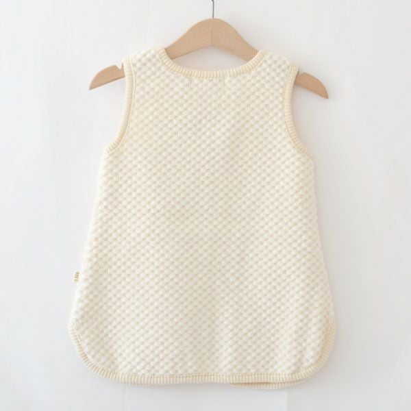 オーガニックコットン ベビー ノースリーブローブ ナチュラル 60-90