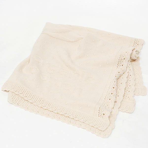 オーガニックコットン ベビー コットンボール柄模様編みアフガン 85×85